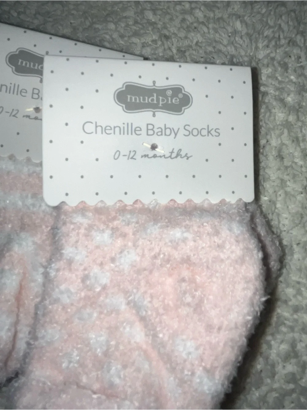 Mudpie Chenille Baby Socks.  0-12 Mo